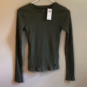 Hollister long sleeve dark olive shirt